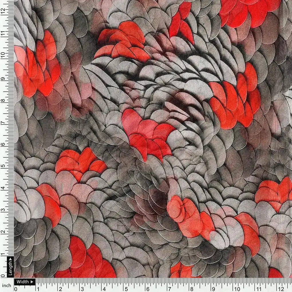 Multicolor Fur Pure Georgette Printed Fabric - Image 4