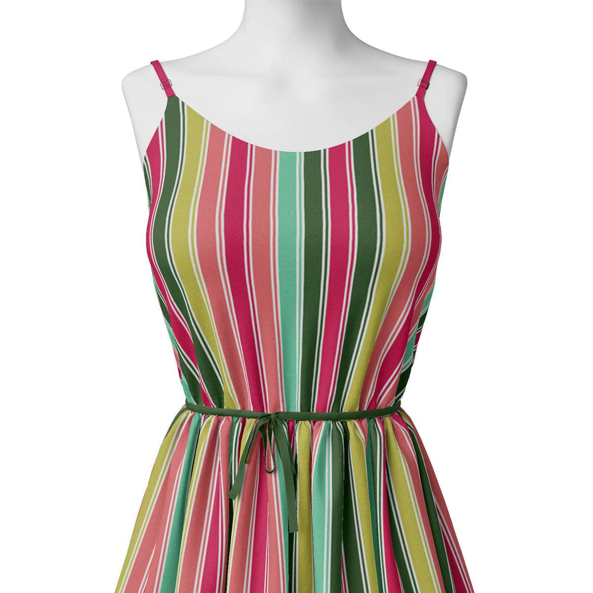 Multicolor Hailine Strips Weightless Printed Fabric - Image 2