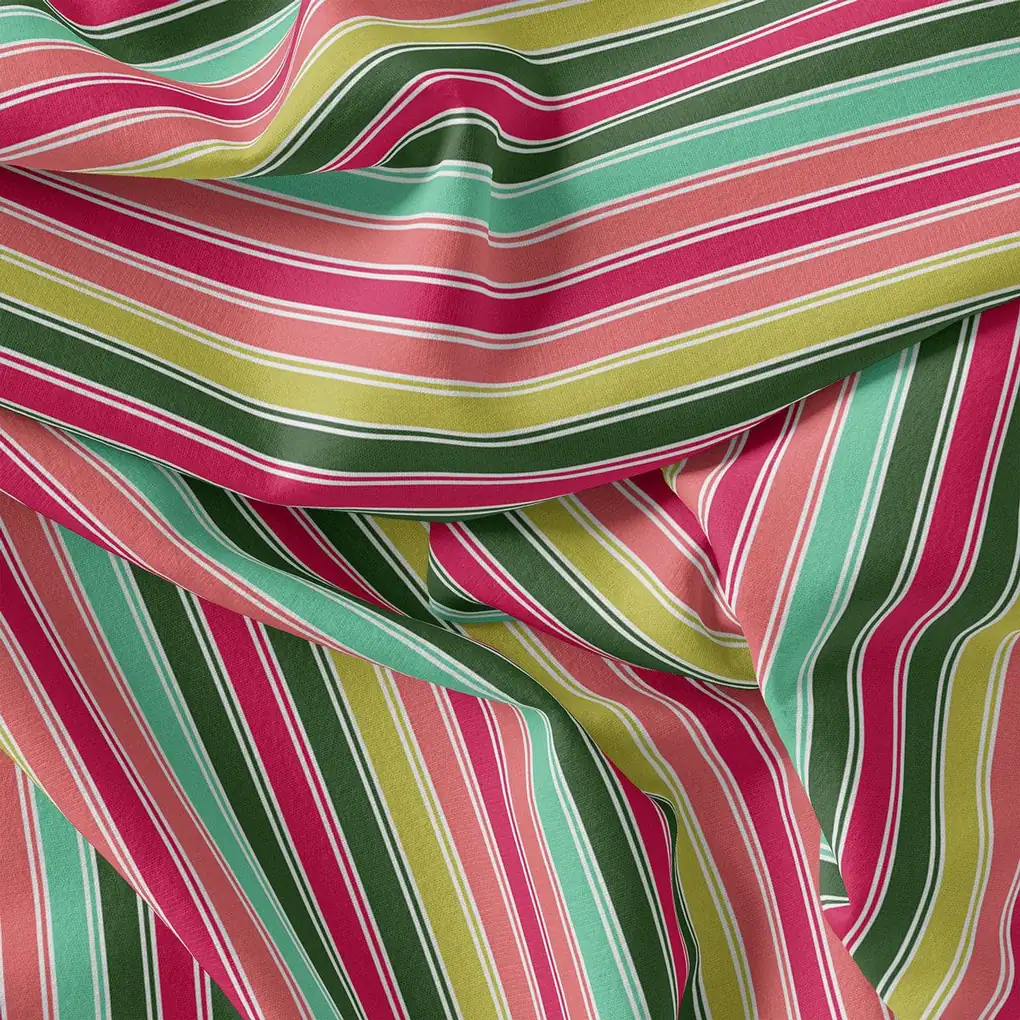 Multicolor Hailine Strips Weightless Printed Fabric - Image 4