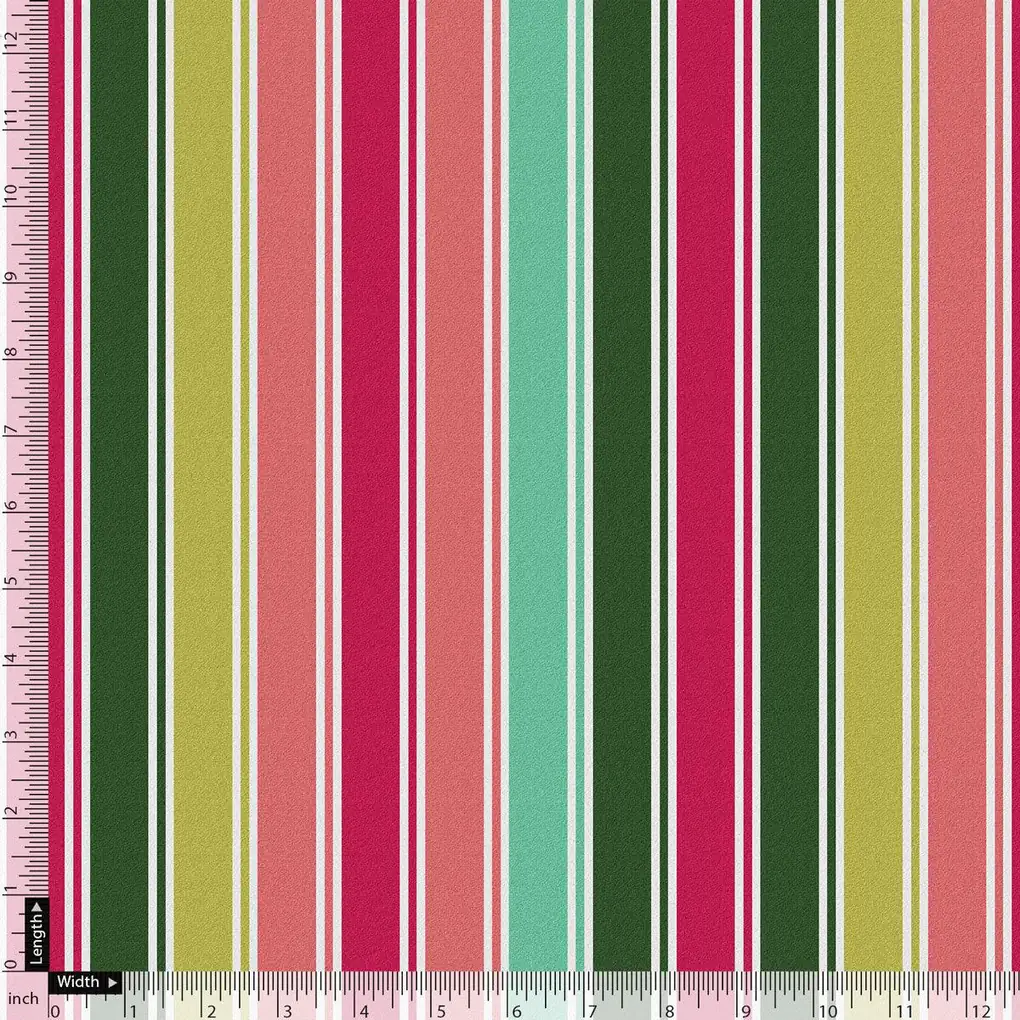 Multicolor Hailine Strips Weightless Printed Fabric - Image 5
