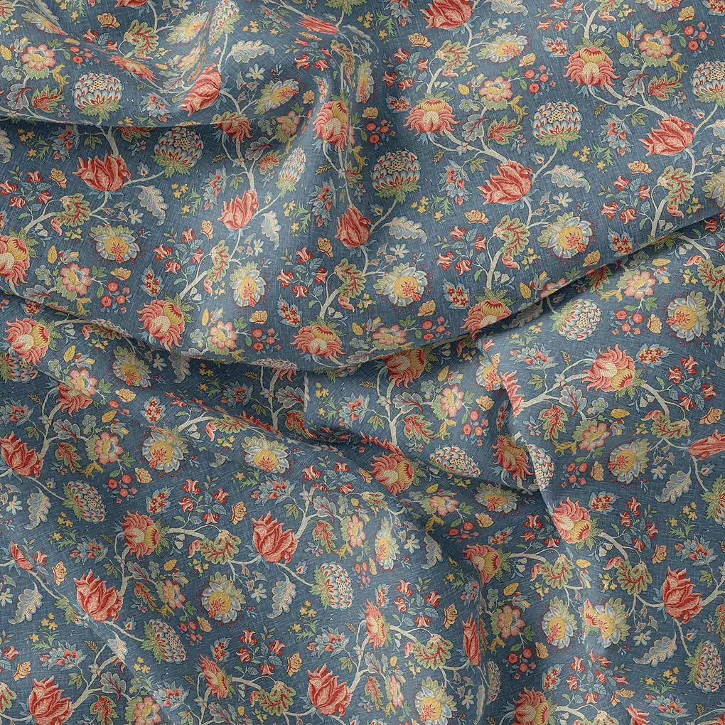 Multicolor Jecobean Floral Pure Georgette Printed Fabric Material - Image 4
