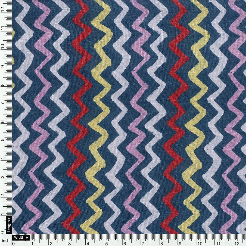 Multicolor Linen Printed Unstitched Fabric Set (5 Meter Set) - Image 6