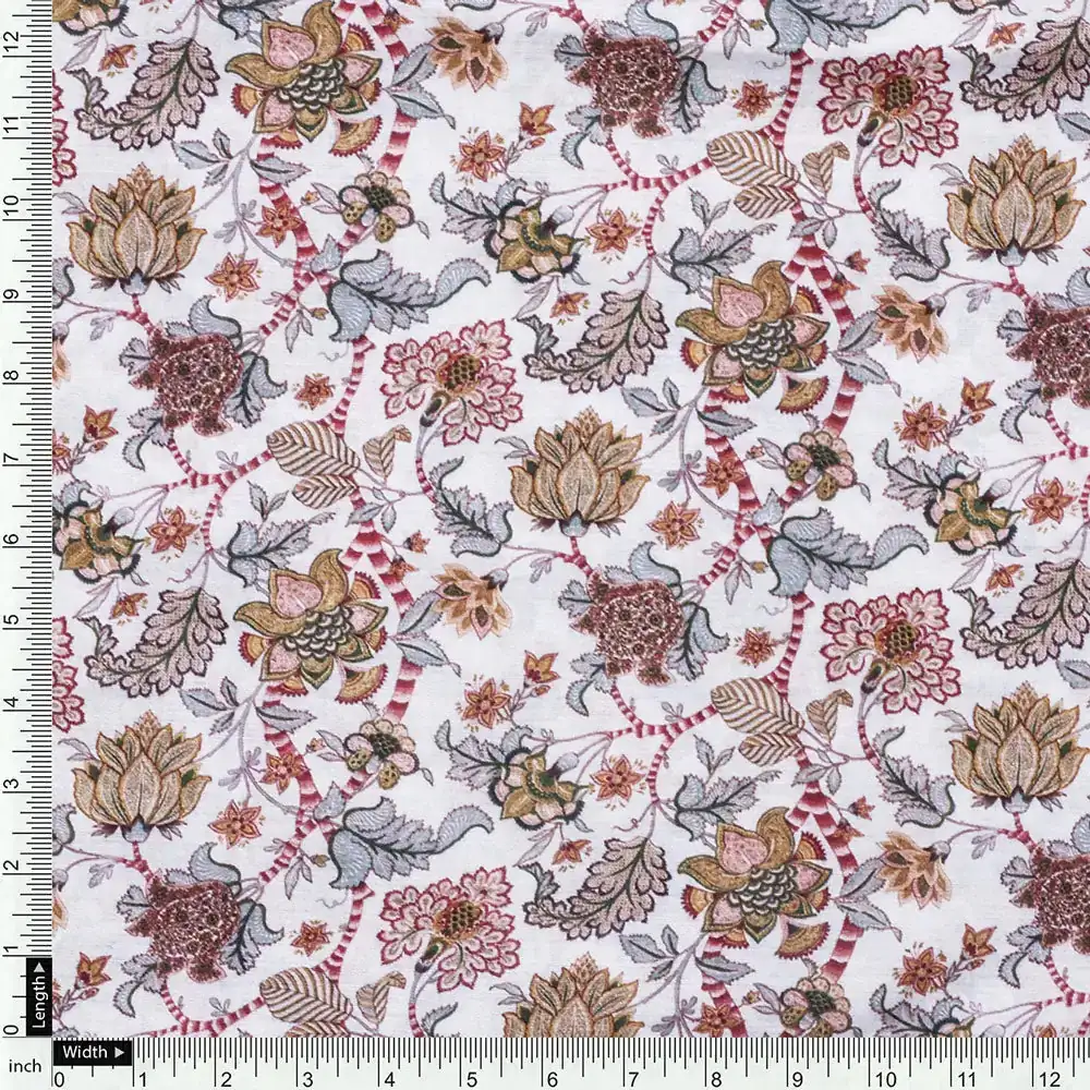 Multicolor Mul Cotton Printed Unstitched Fabric Set (5 Meter Set) - Image 5