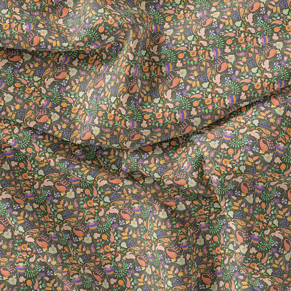 Multicolor Paisley Printed Pure Georgette Fabric - Image 4