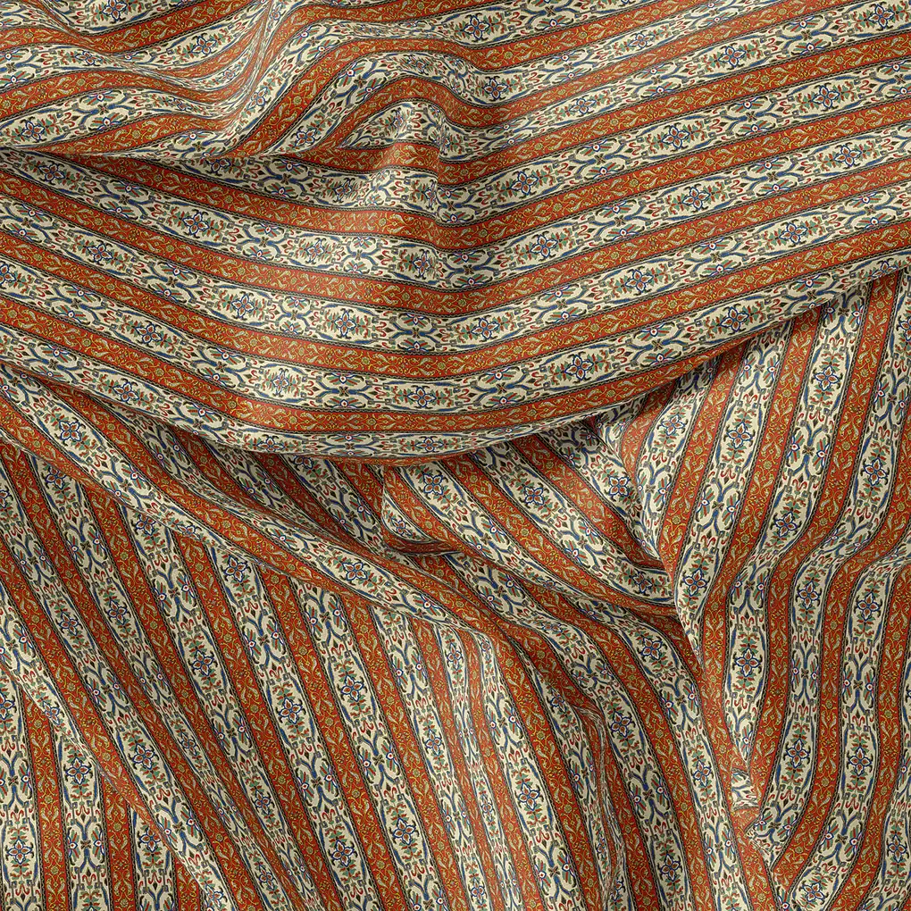 Multicolor Strips Pure Georgette Printed Fabric Material - Image 4