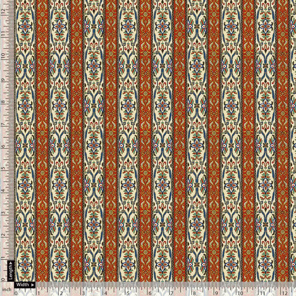 Multicolor Strips Pure Georgette Printed Fabric Material - Image 5