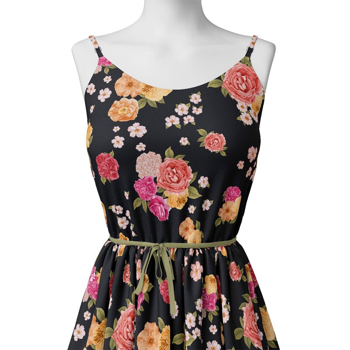 Multicolour Anemone Roses With Digital Printed Fabric - Poly Muslin - Image 2