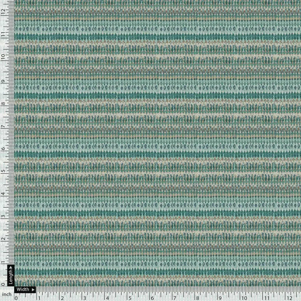Multicolour Art Of Watercolour Rhombus Digital Printed Fabric - Image 5