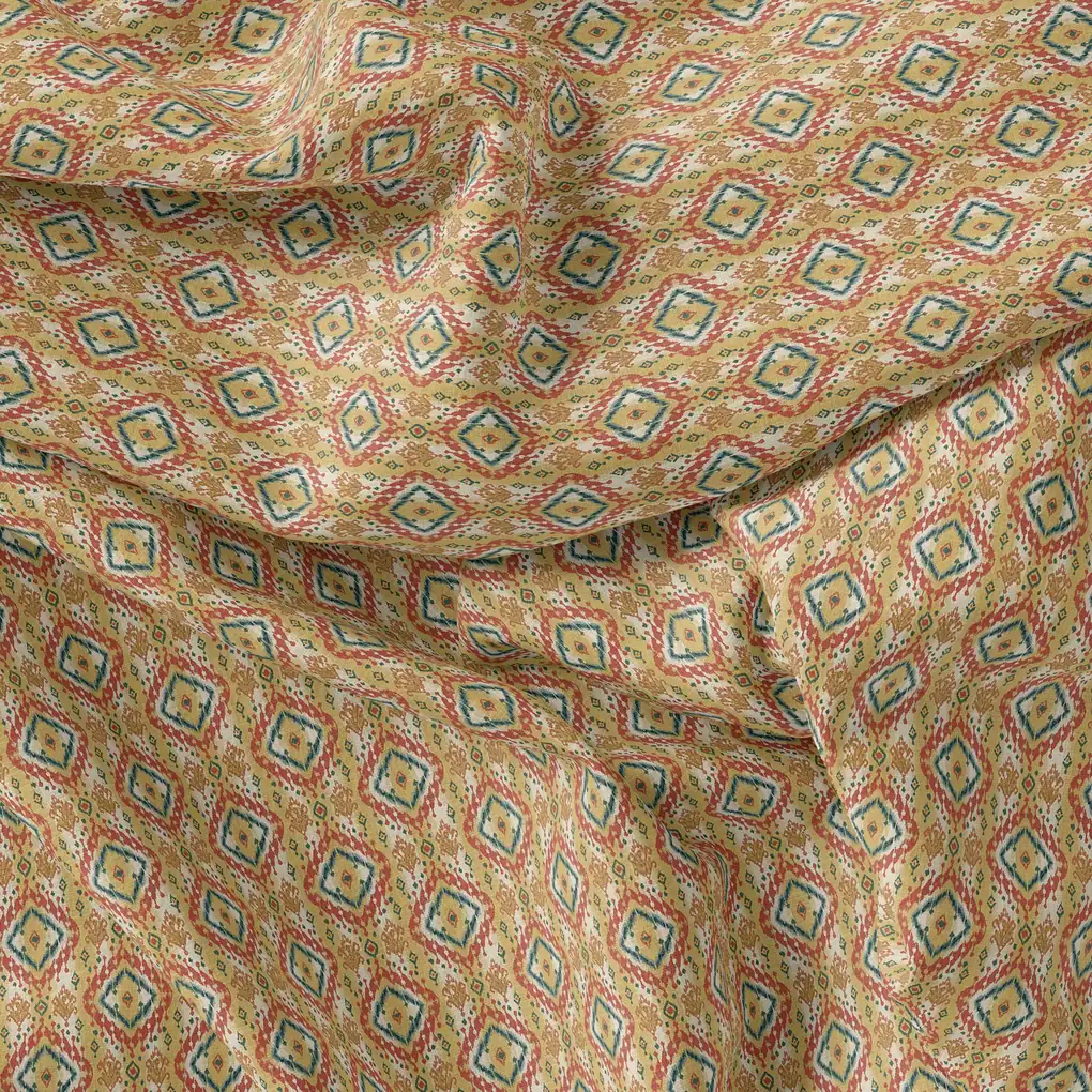 Multicolour Decorative Ikat Digital Printed Fabric - Image 4