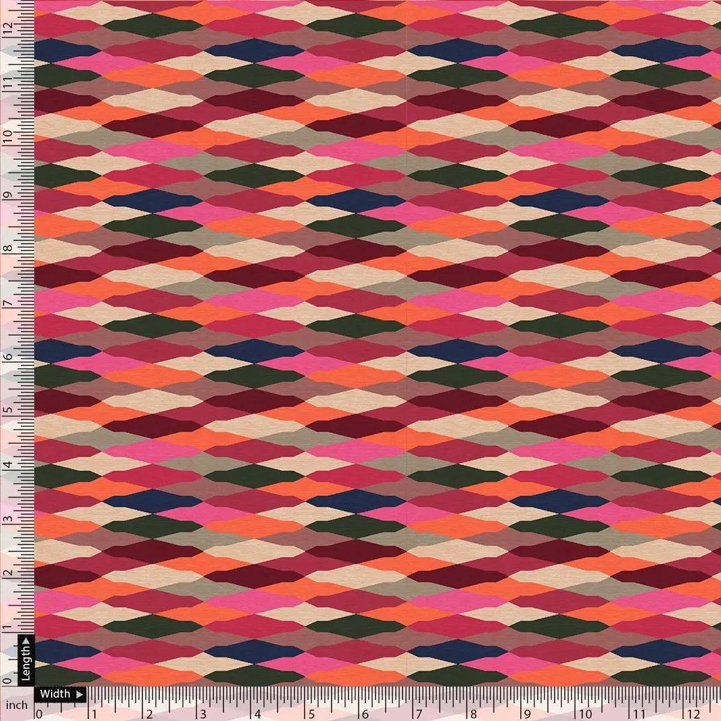 Multicolour Scales Repeat Digital Printed Fabric - Image 4