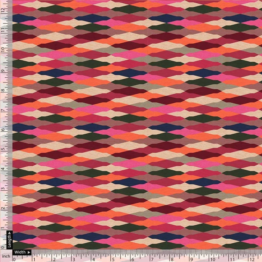 Multicolour Scales Repeat Digital Printed Fabric - Pure Chinon - Image 4