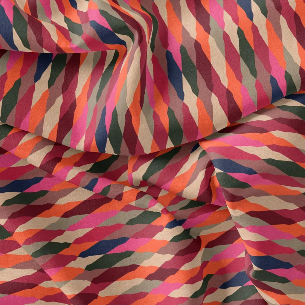 Multicolour Scales Repeat Digital Printed Fabric - Pure Georgette - Image 3