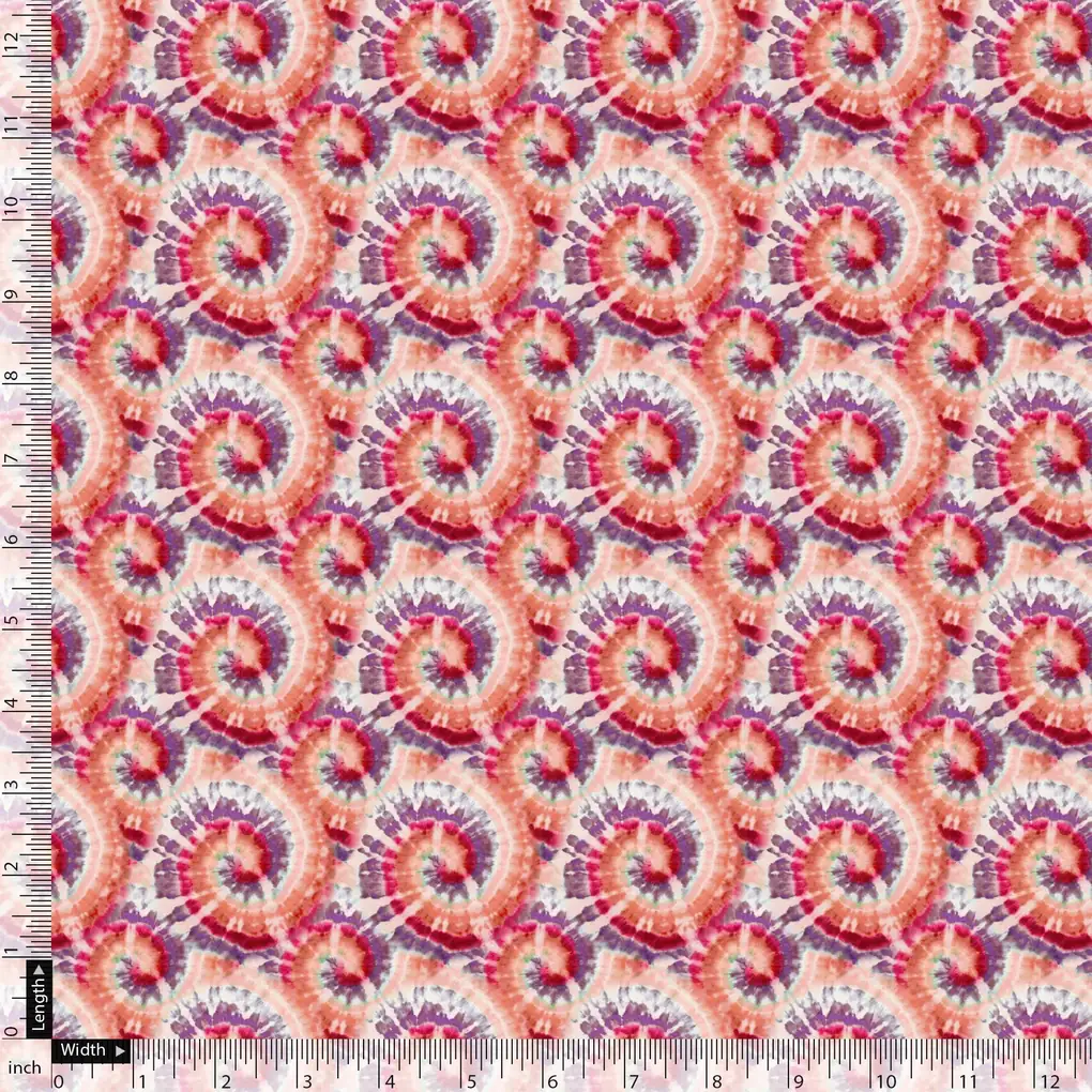 Multicolour Spiral Chain Tiny And Big Digital Printed Fabric - Image 4