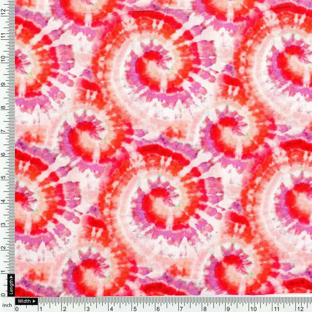Multicolour Spiral Chain Tiny And Big Digital Printed Fabric - Pure Cotton - Image 4
