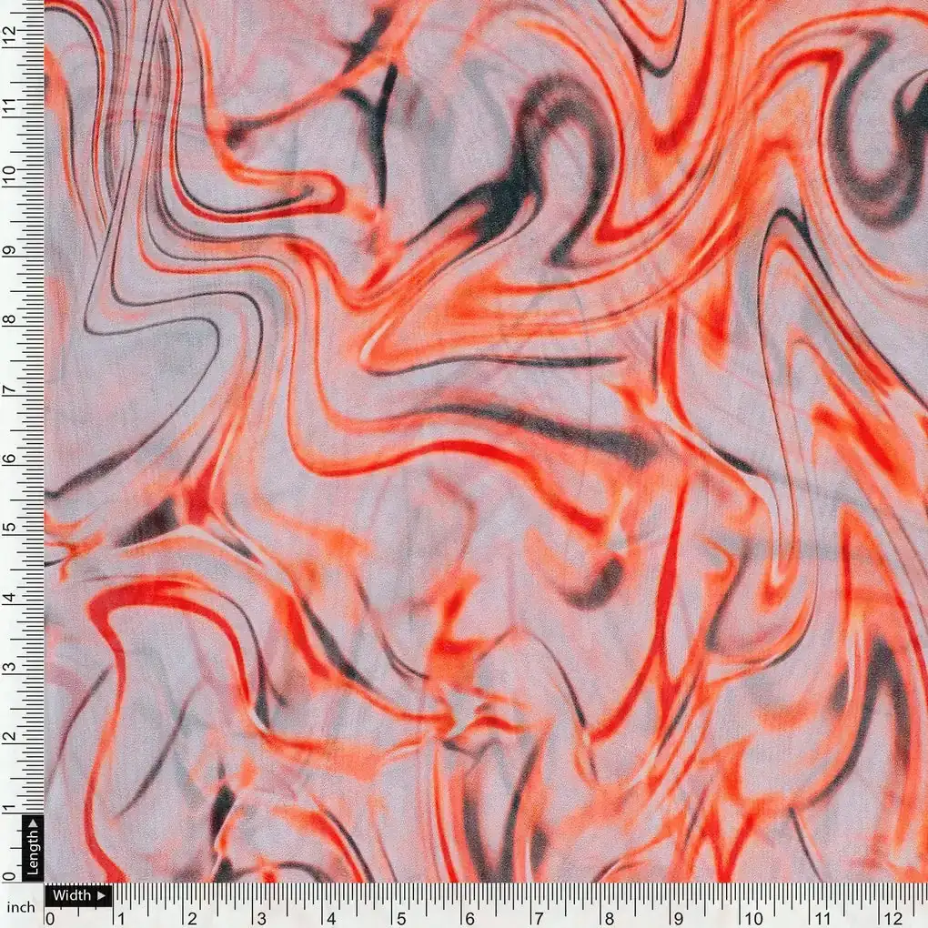 Multicolor Abstract Pure Georgette Printed Fabric - Image 4