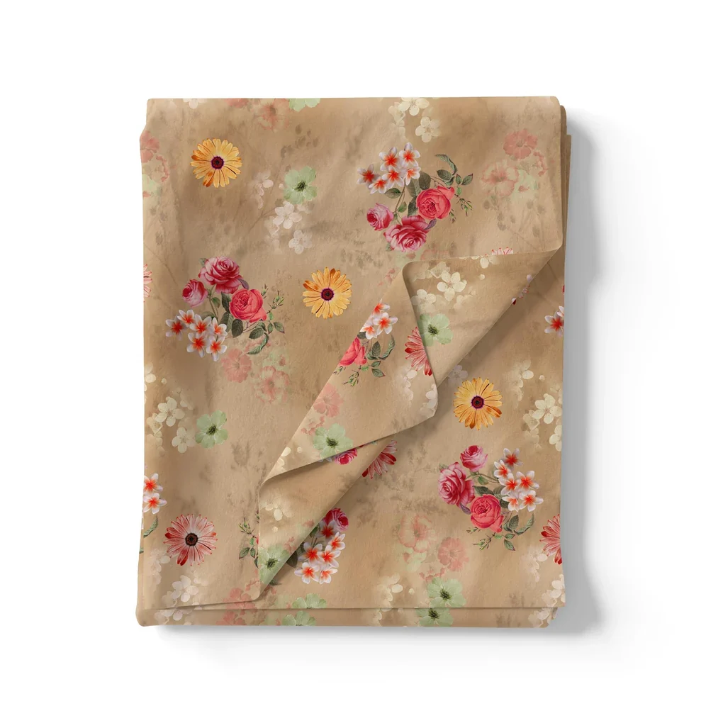 Multitype Of Flower Sunflower And Roses Digital Printed Fabric - Image 4