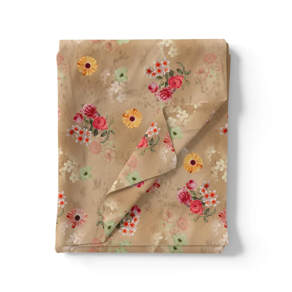 Multitype Of Flower Sunflower And Roses Digital Printed Fabric - Weightless - Image 4