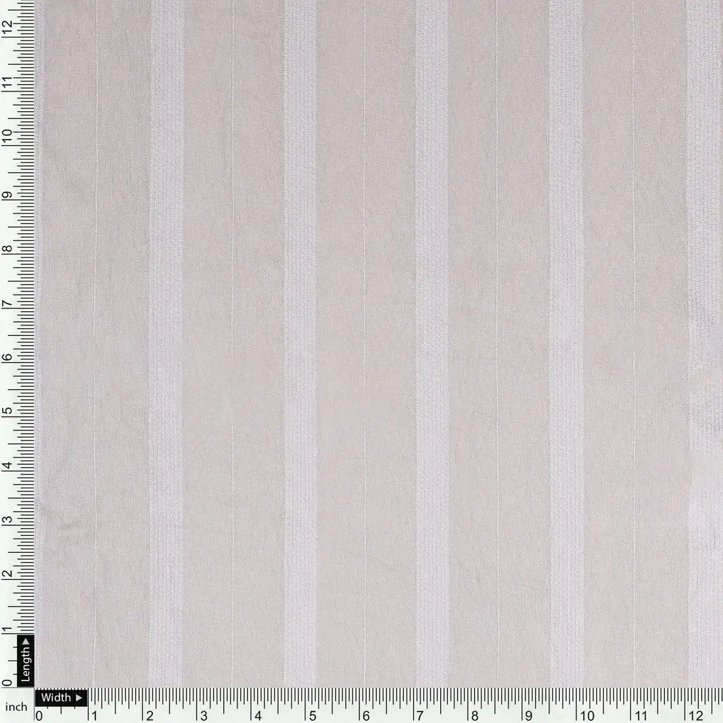 Mushroom Gray Colour Bengal Stripes Self Patterned Dyed Fabric - Image 4