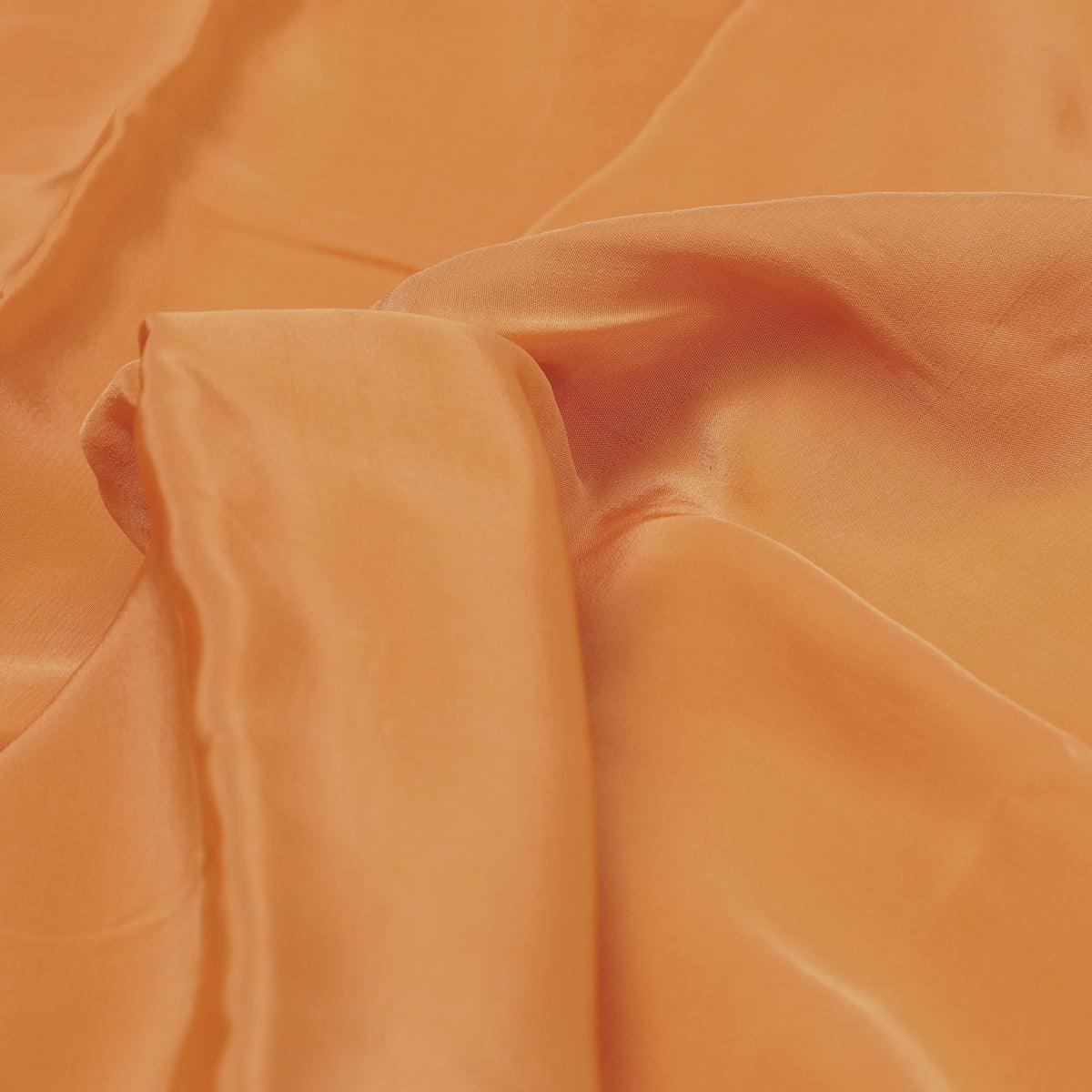 Mustard Yellow Colour Pure Crepe Plain Dyed Fabric - Image 3