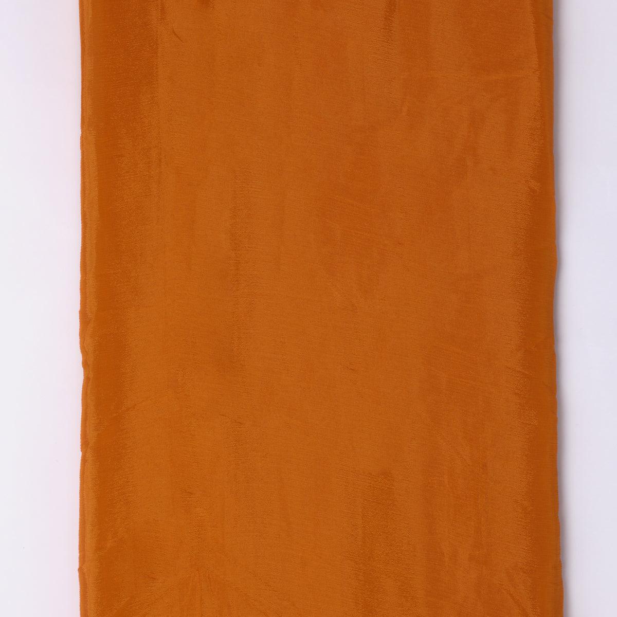 Mustard Yellow Colour Pure Chinon Plain Dyed Fabric - Image 4