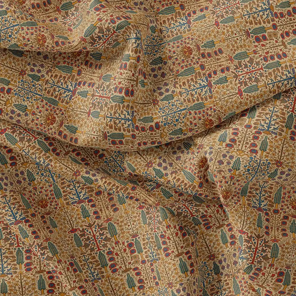 Mustard Yellow Decorative Pashmina Printed Fabric - Image 4