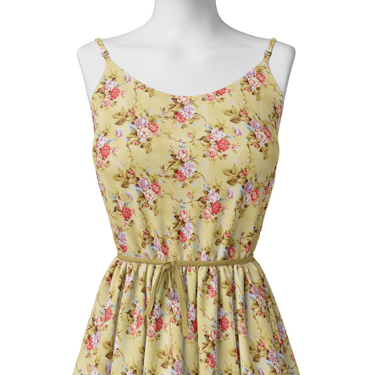 Musterd Yellow Flower Weightless Printed Fabric - Image 2