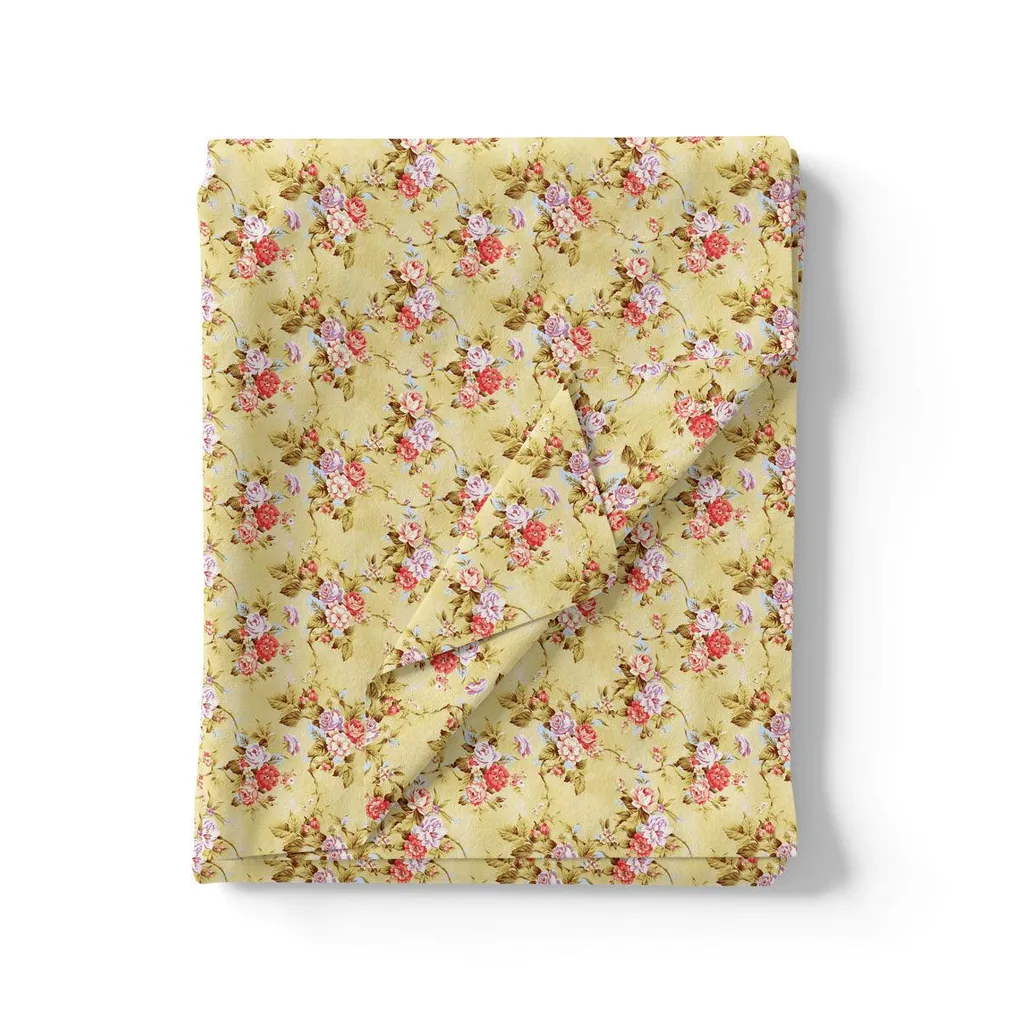 Musterd Yellow Flower Weightless Printed Fabric - Image 3