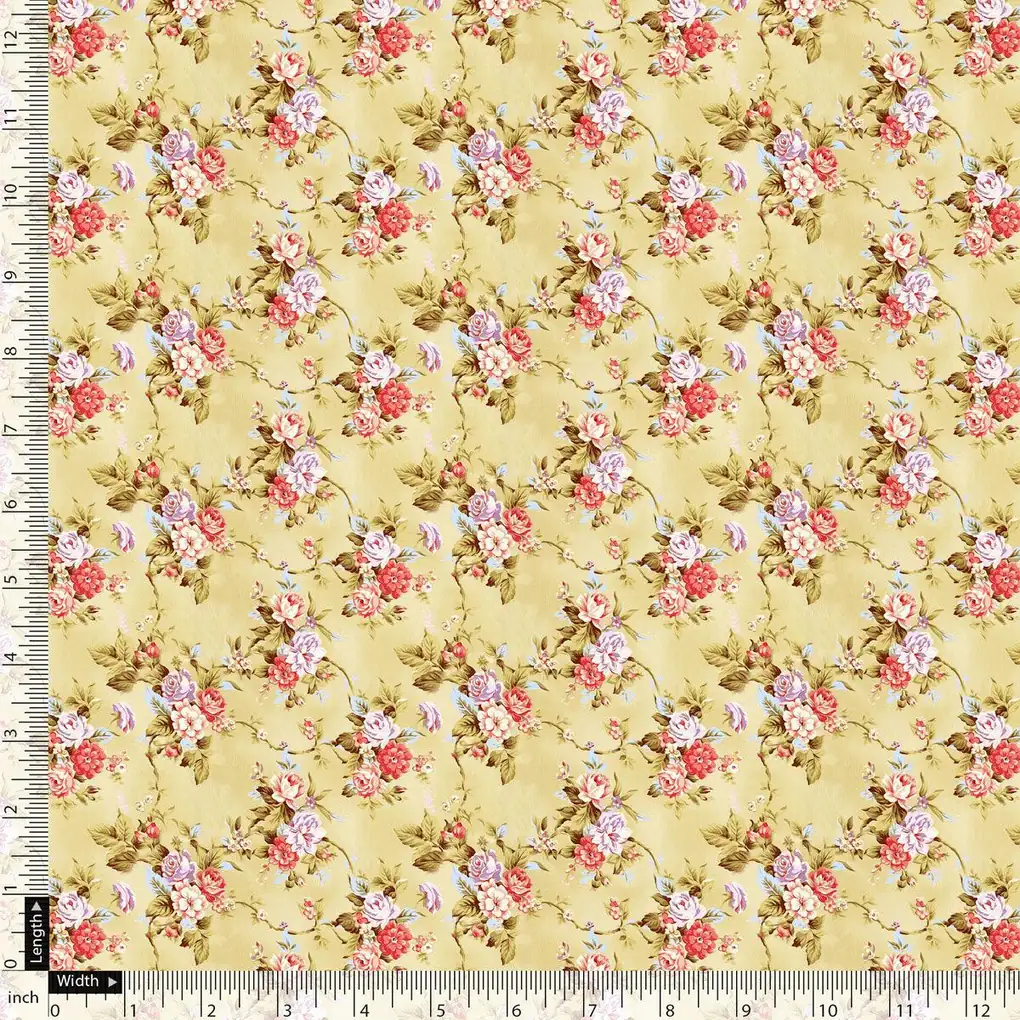 Musterd Yellow Flower Weightless Printed Fabric - Image 5
