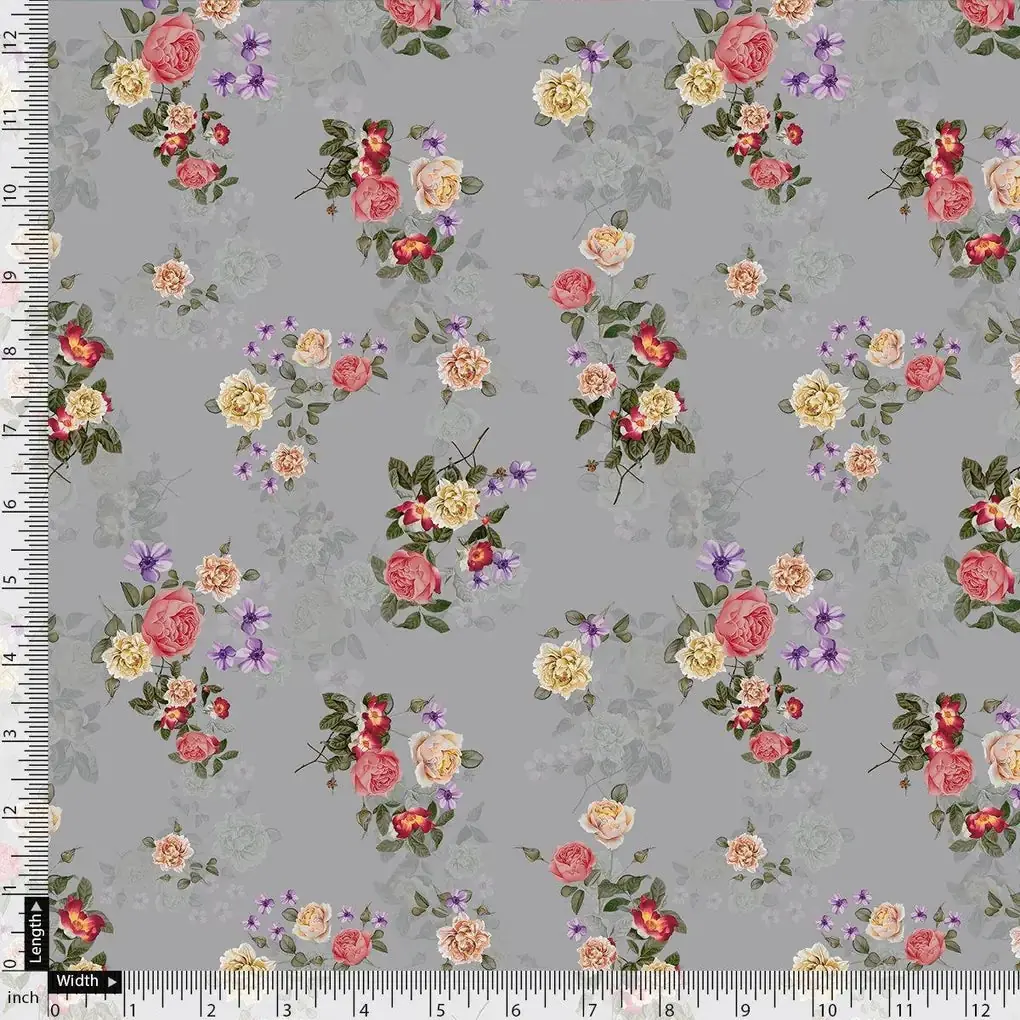 Natural Colourful Roses Digital Printed Fabric - Image 4