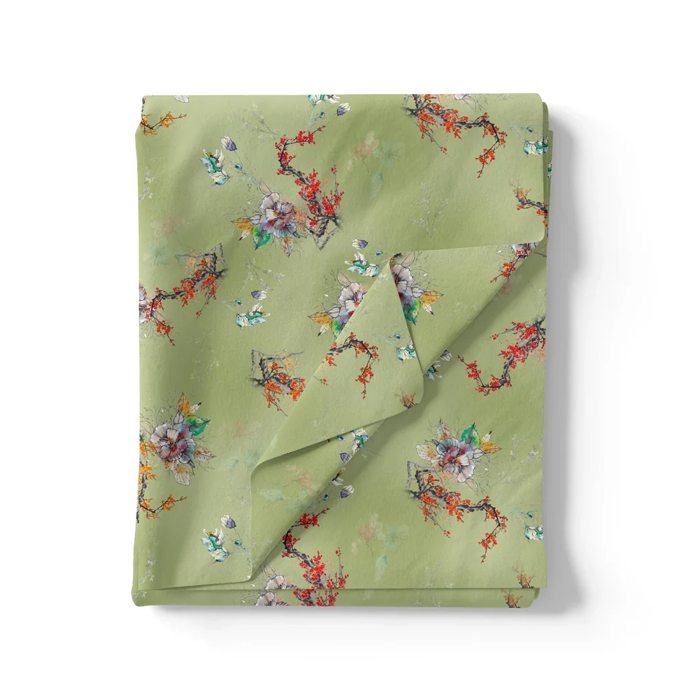 Nature Art Botanical Flower Digital Printed Fabric - Image 3