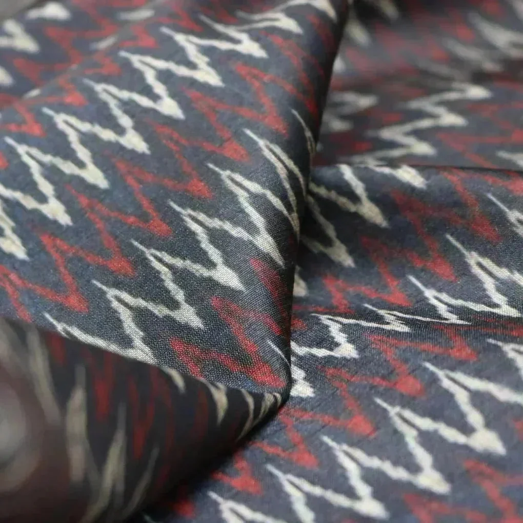 Navy Blue Leheriya Digital Printed Fabrics - Image 3