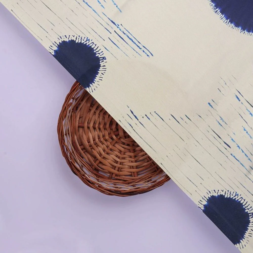 Navy Blue Shibori Dot Print on Lustrous Japan Satin - Image 3