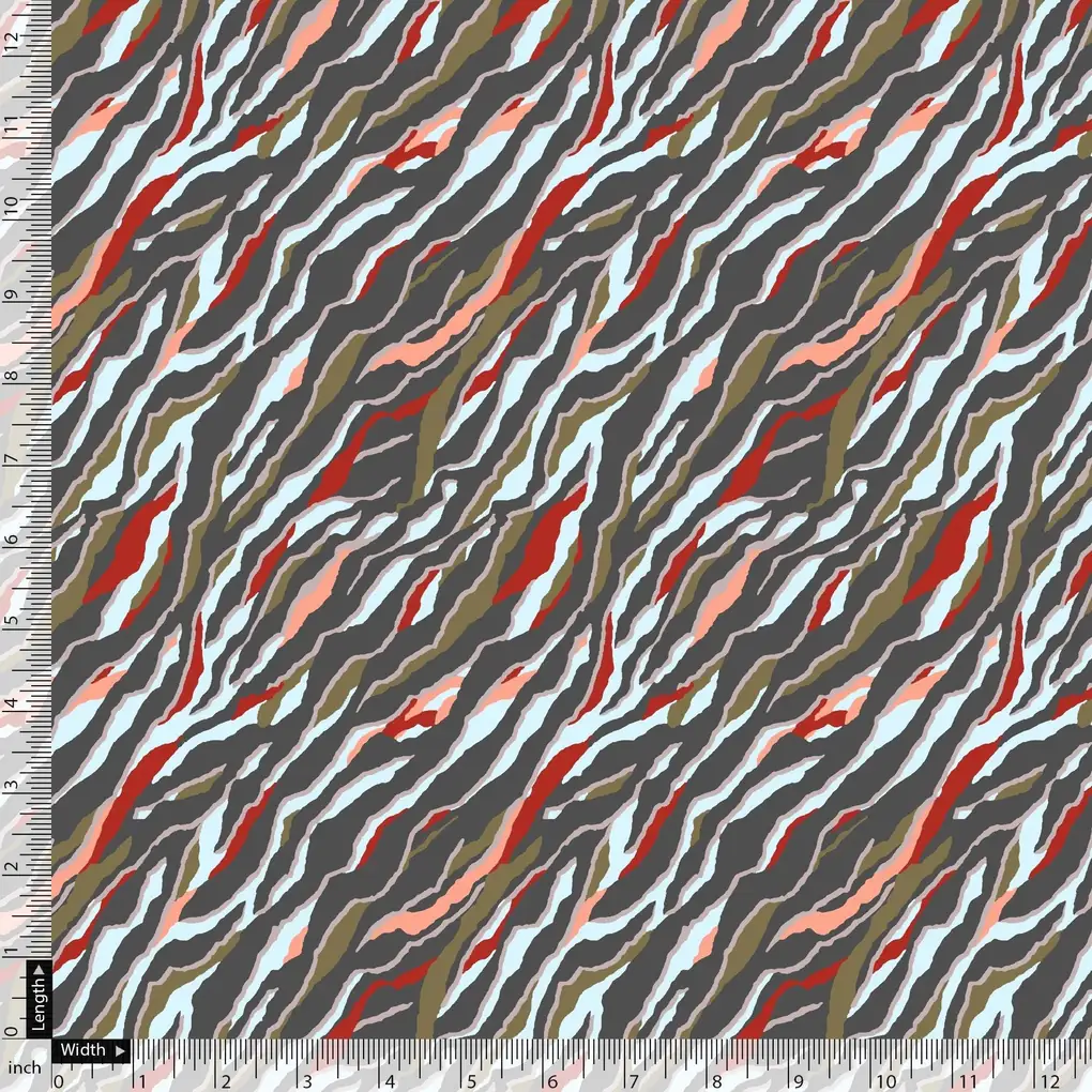 New Colourful Zigzag Paper Art  Digital Printed Fabric - Image 5