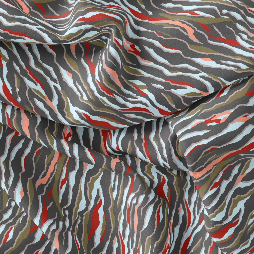 New Colourful Zigzag Paper Art Digital Printed Fabric - Pure Georgette - Image 4