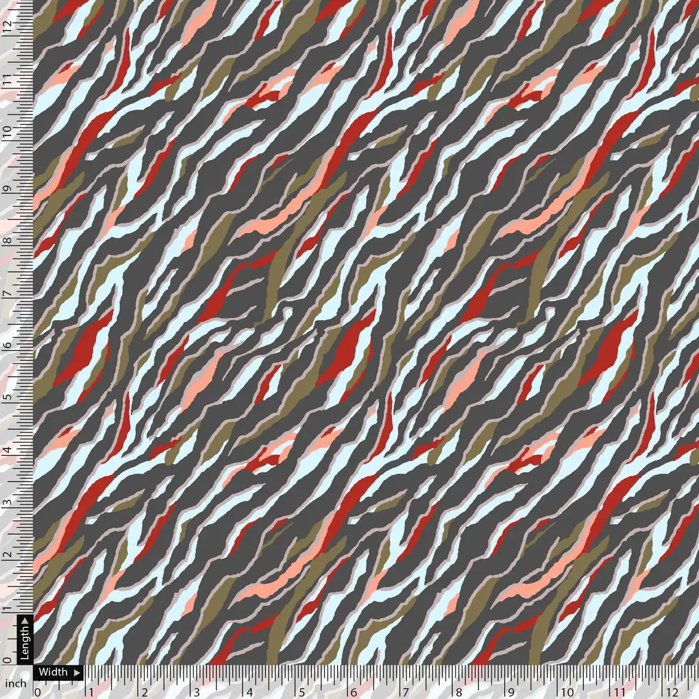 New Colourful Zigzag Paper Art Digital Printed Fabric - Pure Georgette - Image 5