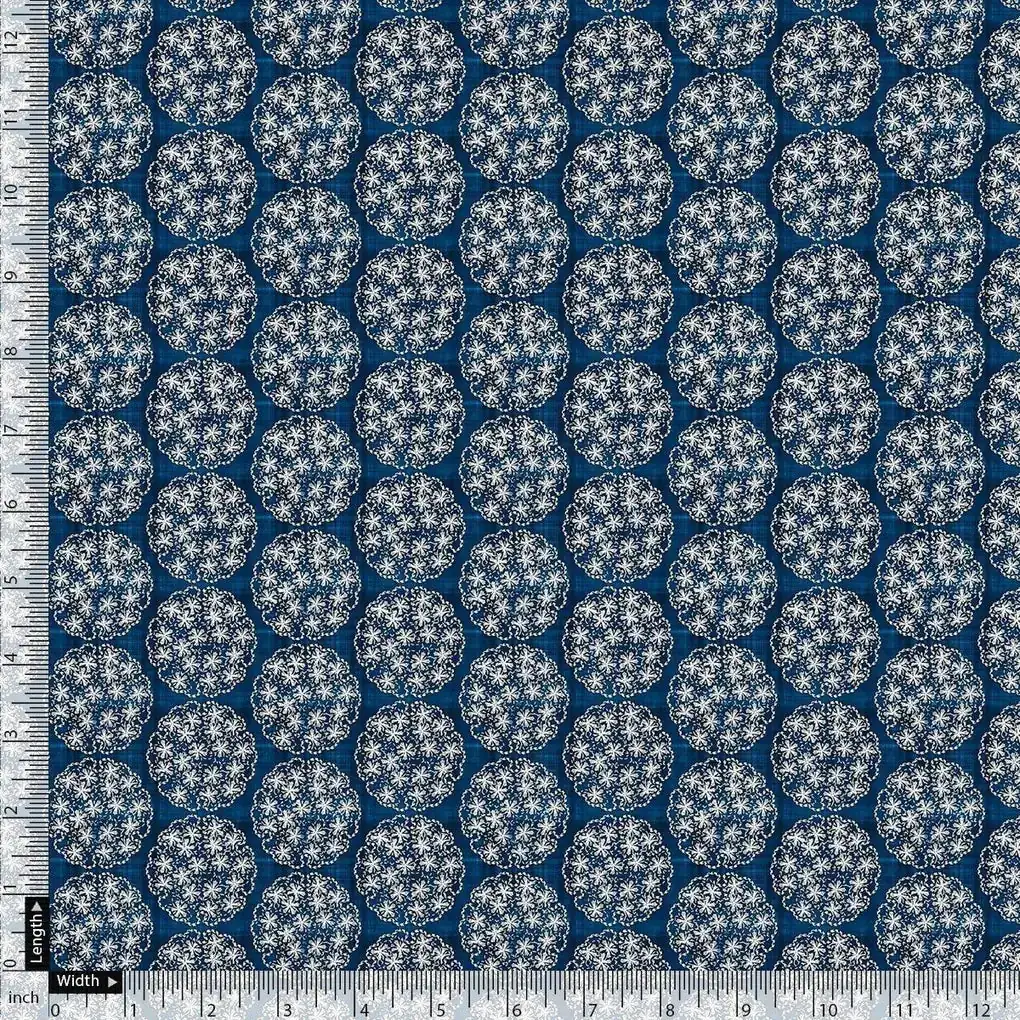 New Multi Round Star Blue Digital Printed Fabric - Image 4
