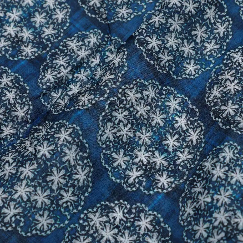 New Multi Round Star Blue Digital Printed Fabric - Pure Cotton - Image 3