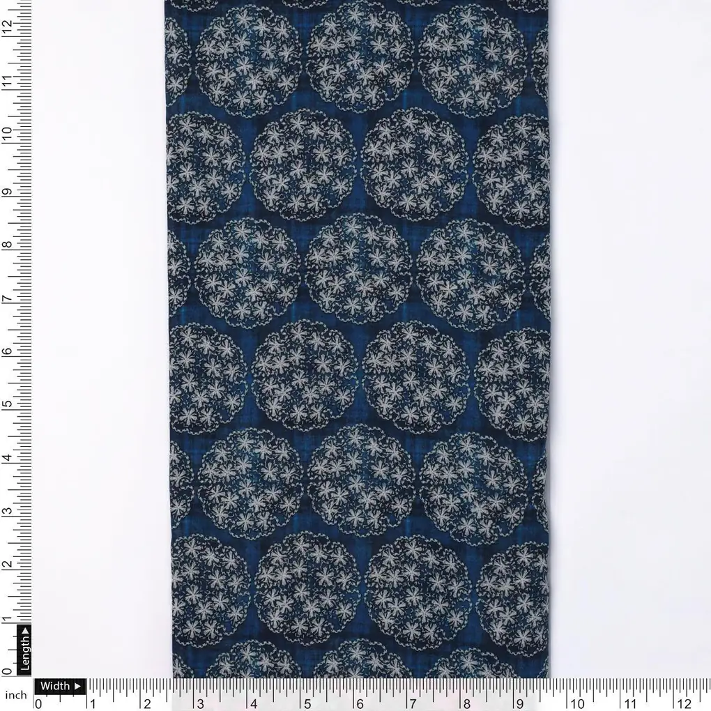 New Multi Round Star Blue Digital Printed Fabric - Pure Cotton - Image 4