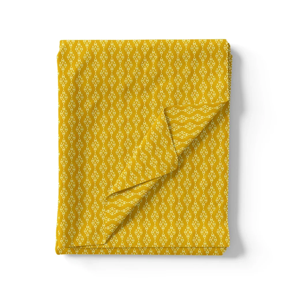New Yellow Art Houndstooth Digital Printed Fabric - Image 3