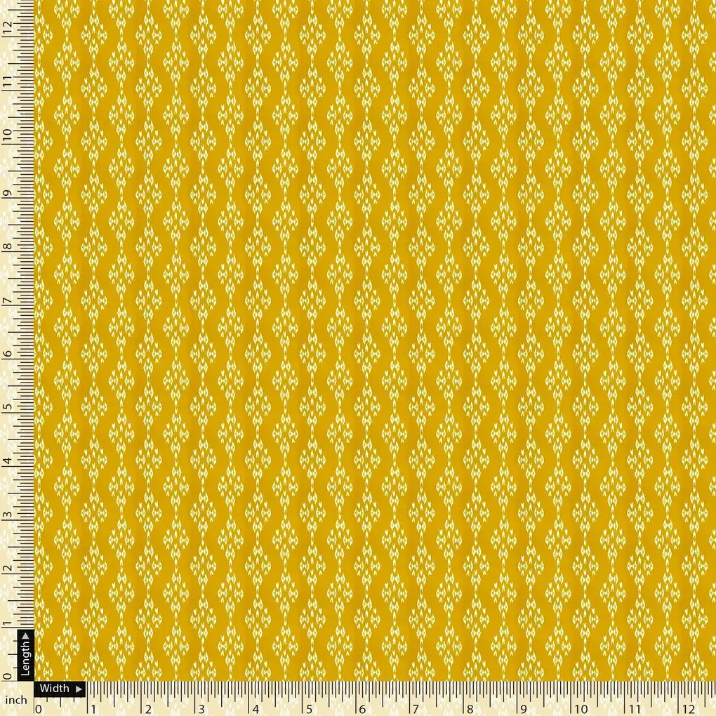 New Yellow Art Houndstooth Digital Printed Fabric - Image 5