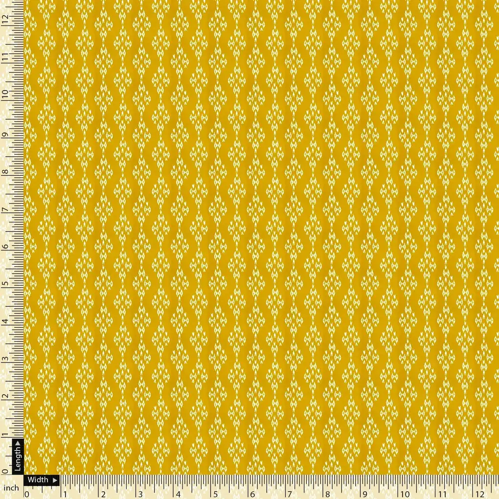 New Yellow Art Houndstooth Digital Printed Fabric - Pure Cotton - Image 5