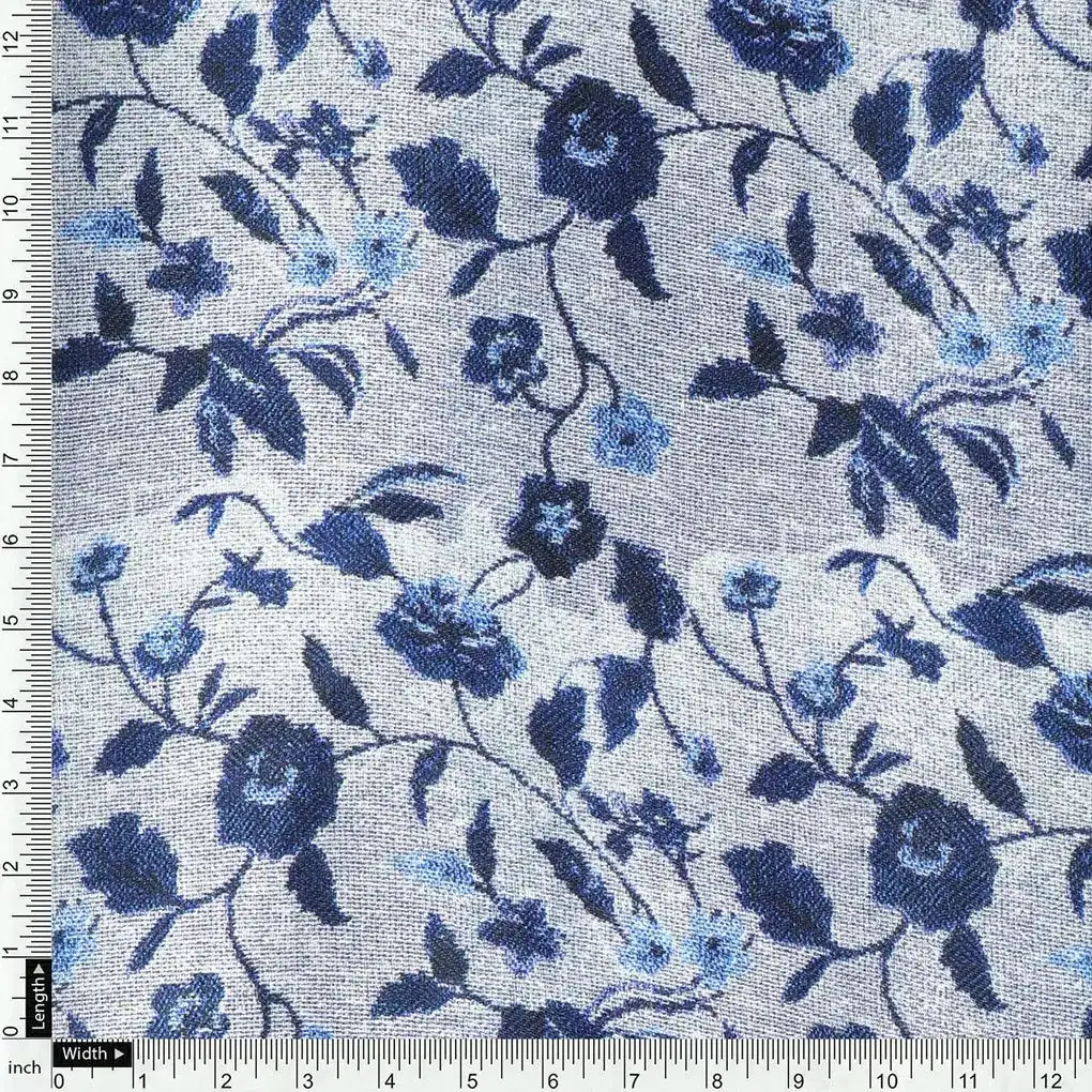 Off Gray Liberty Pashmina Printed Fabric - Image 4