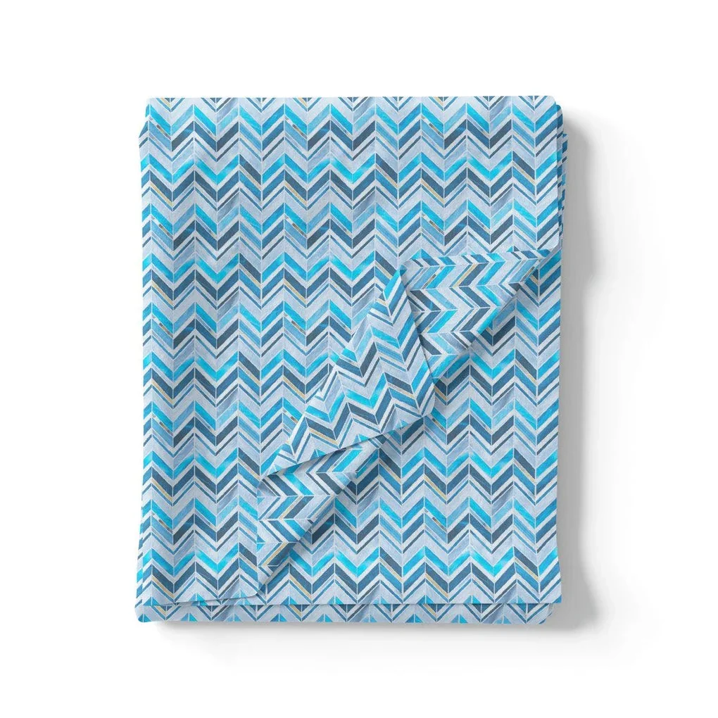 Off White Chevron Pashmina Printed Fabric - Image 3