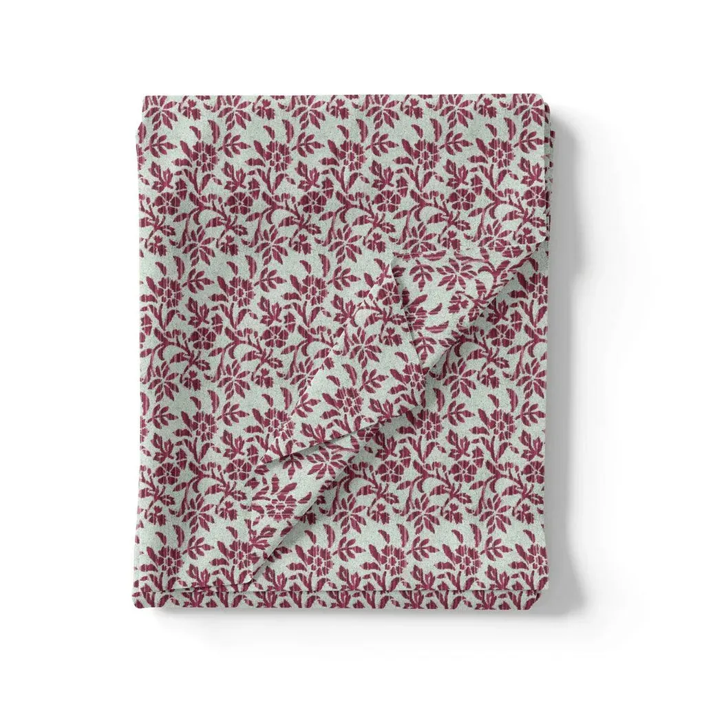 Off White Flower Silk Crepe Printed Fabric - Image 3