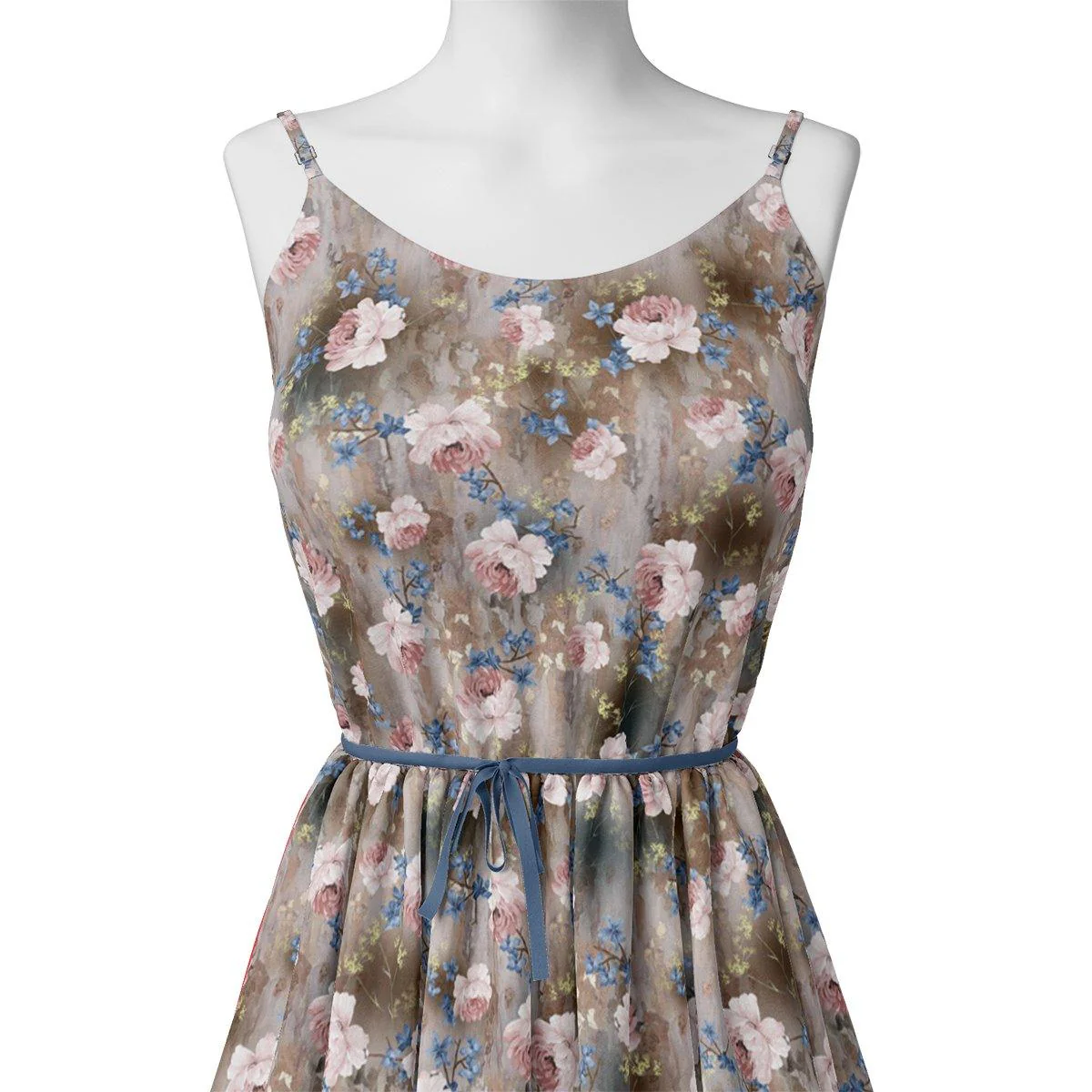 Oil Painted Cool Tiny Magnolia Digital Printed Fabric - Weightless - Image 2