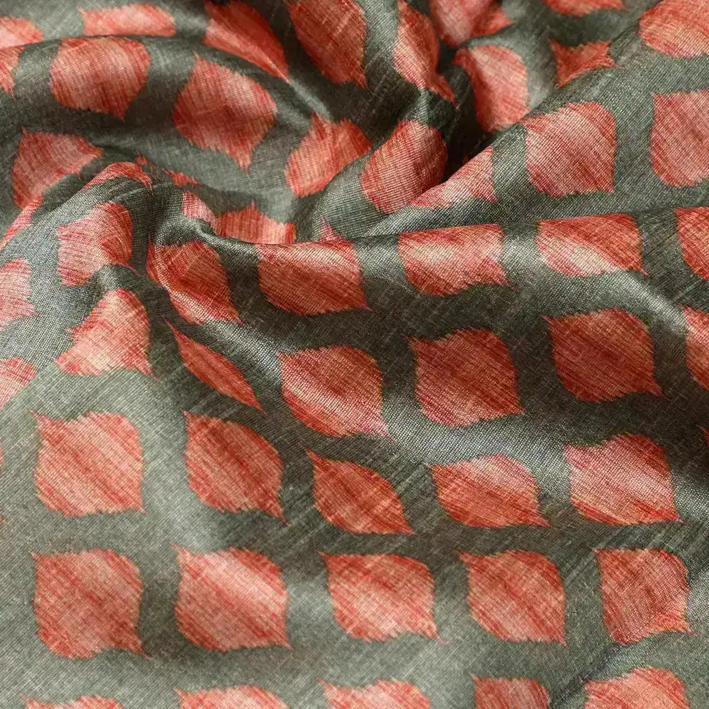 Olive Dabu Digital Printed Fabrics - Image 3