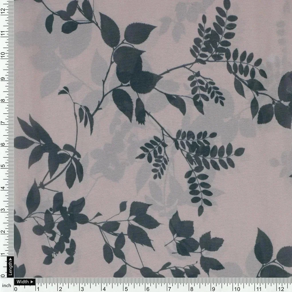 Olive Stalk And Leaves Digital Printed Fabric - Weightless - Image 4