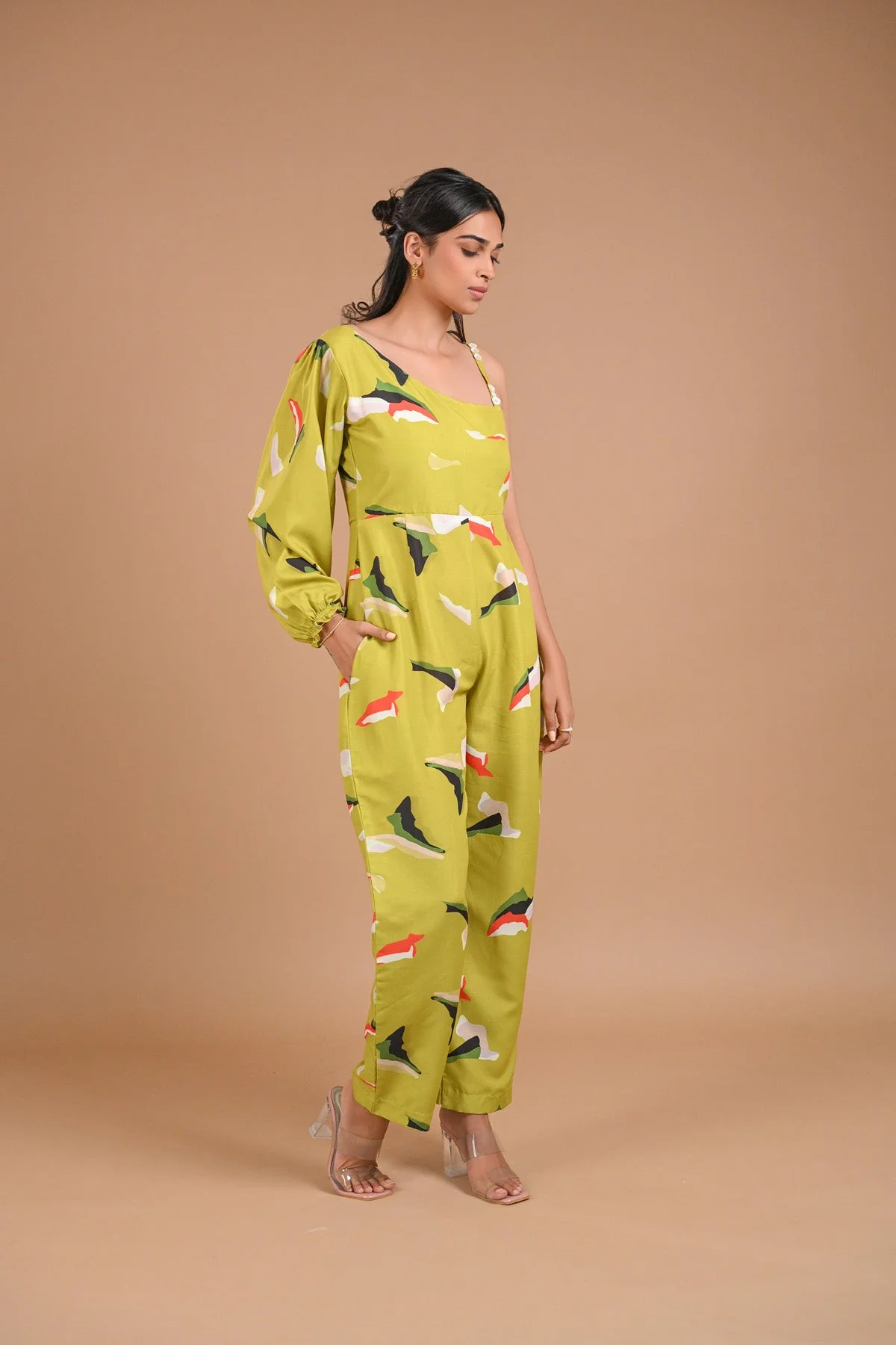One Shoulder Printed Jumpsuit - Image 2