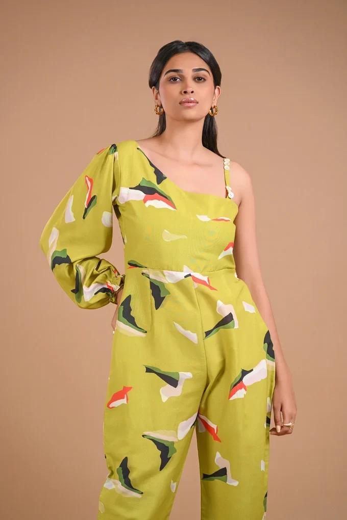 One Shoulder Printed Jumpsuit - Image 6