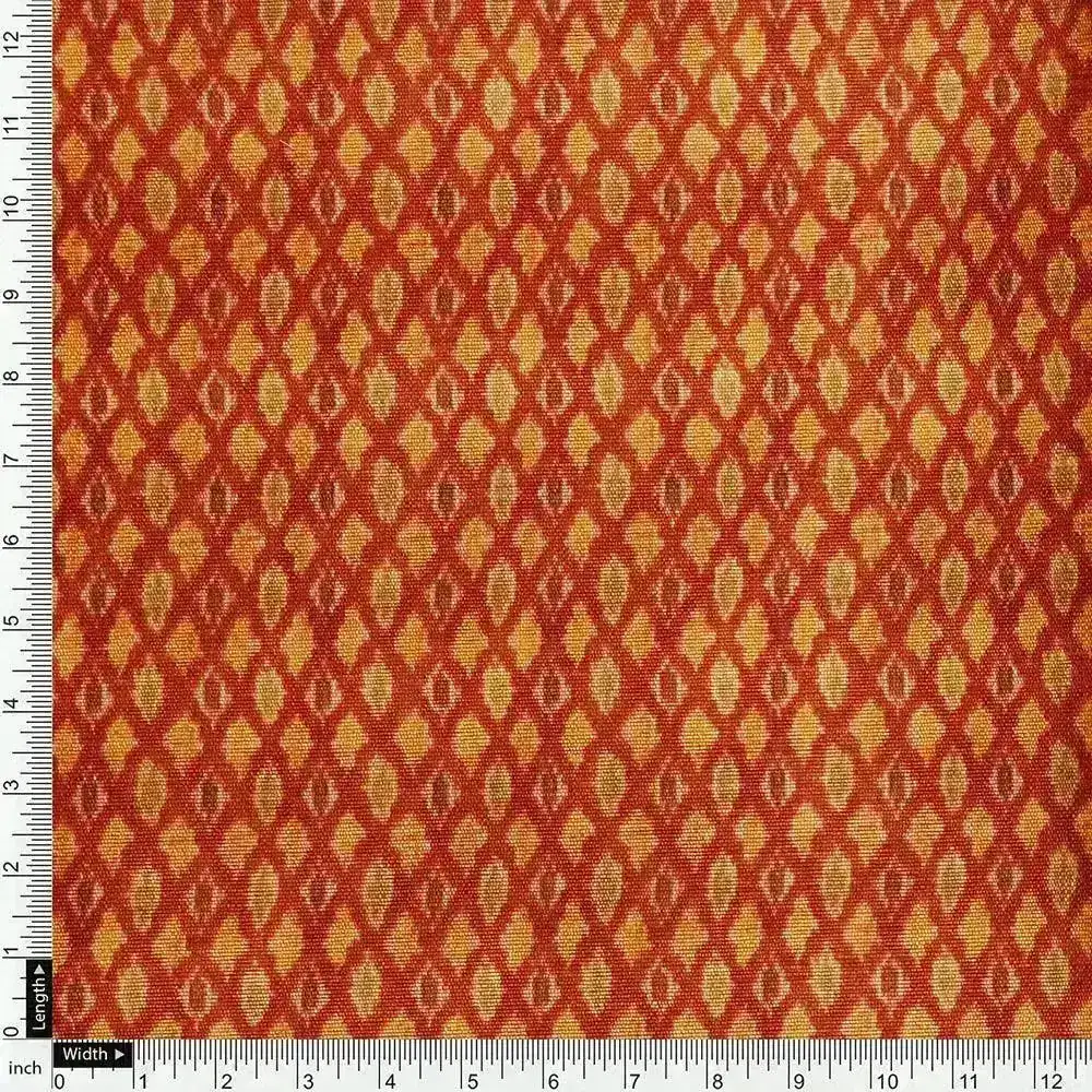 Orange Ajrak Digital Printed Fabrics - Image 4